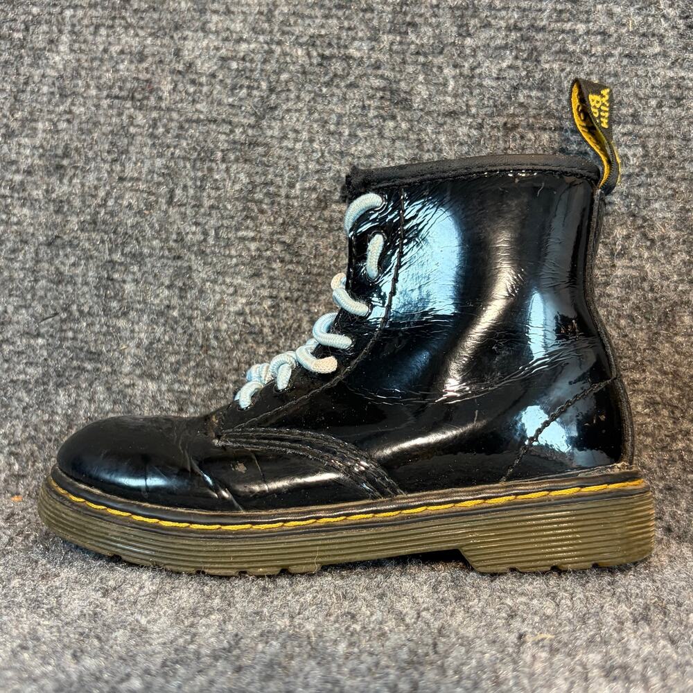 Dr. Martens 1460 Black Patent Leather Combat Boots Little Kids Size 10